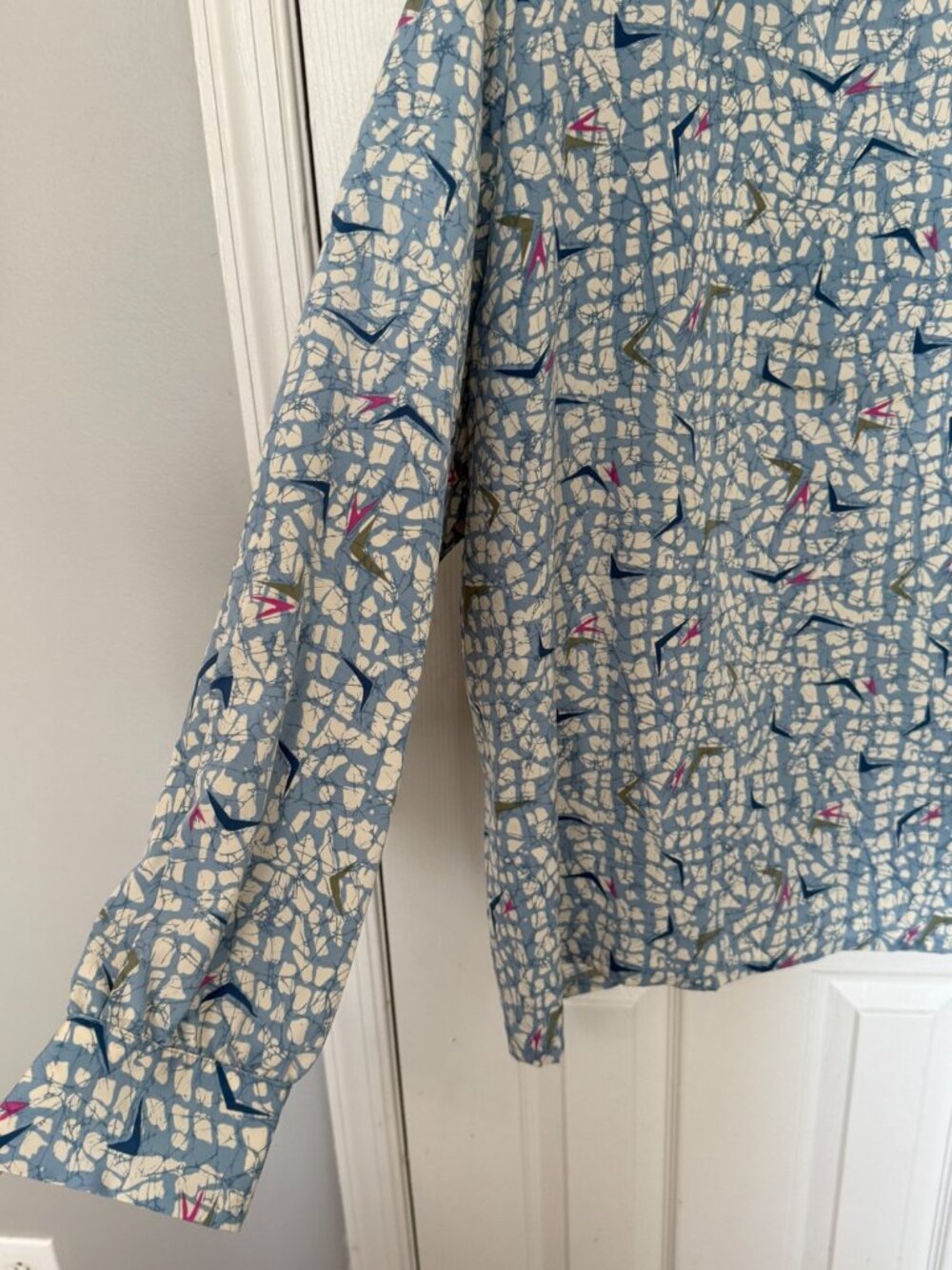 Vintage Country Sophisticates Made in the U.S.A. Long Sleeve Blouse XL Blue - Picture 7 of 9